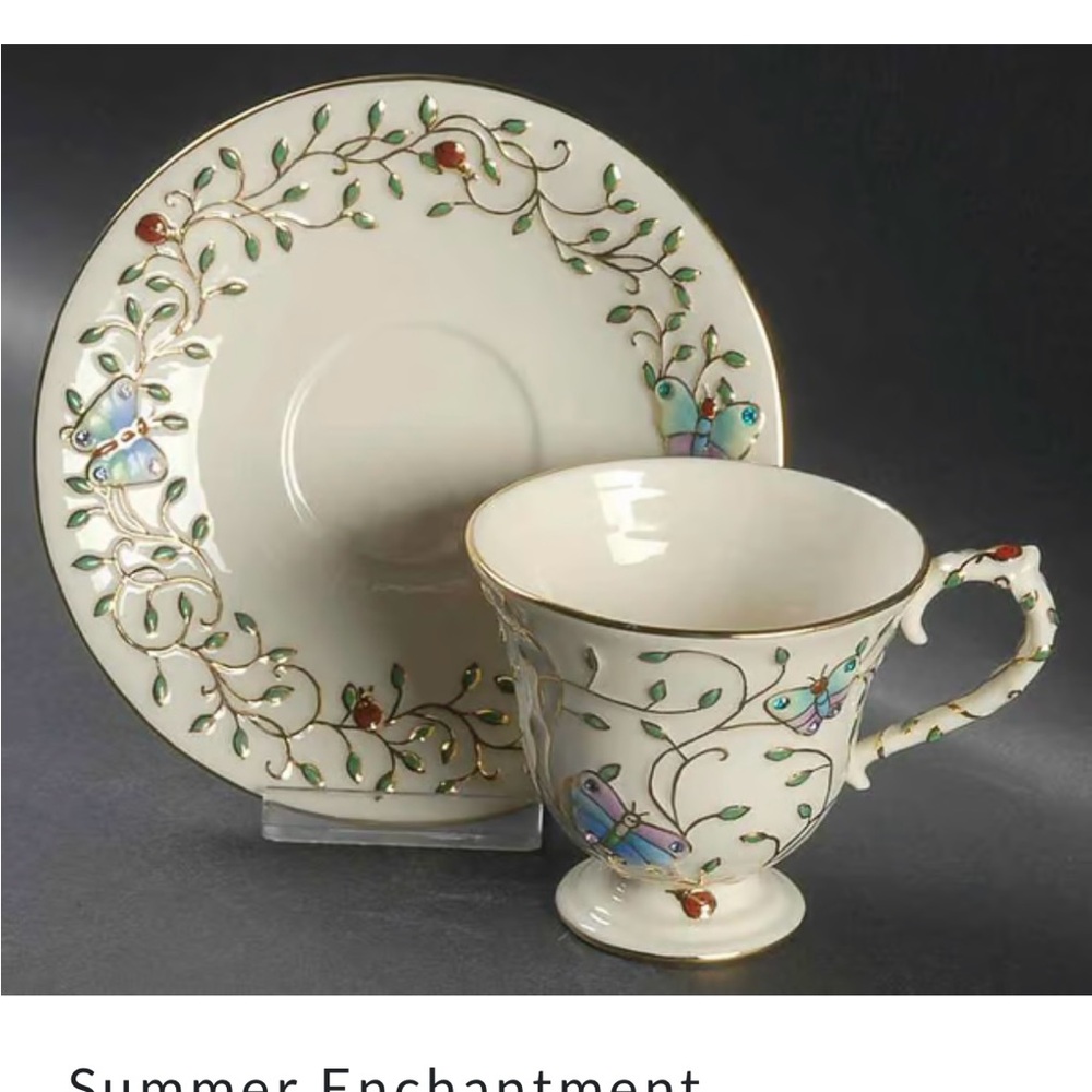 Lenox summer enchantment teacup set